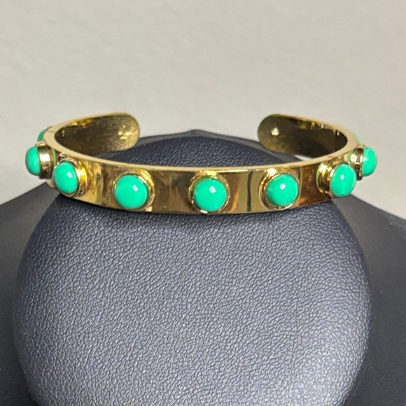 Kate Spade New York Modern Classic Green Tag Along Cuff Bracelet - Picture 1 of 7